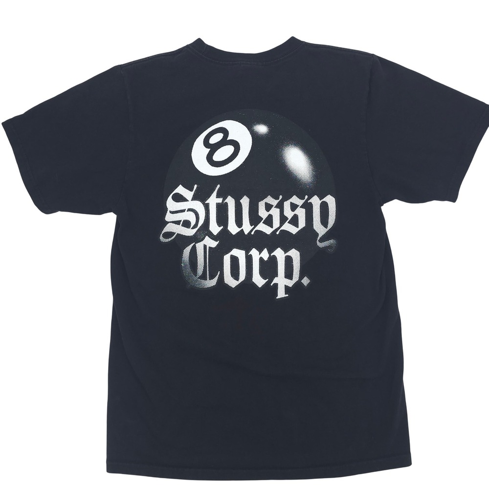 Stussy 8 Ball Corp Graphic Tee Black Streetwear Mens Small - Picture 2 of 8